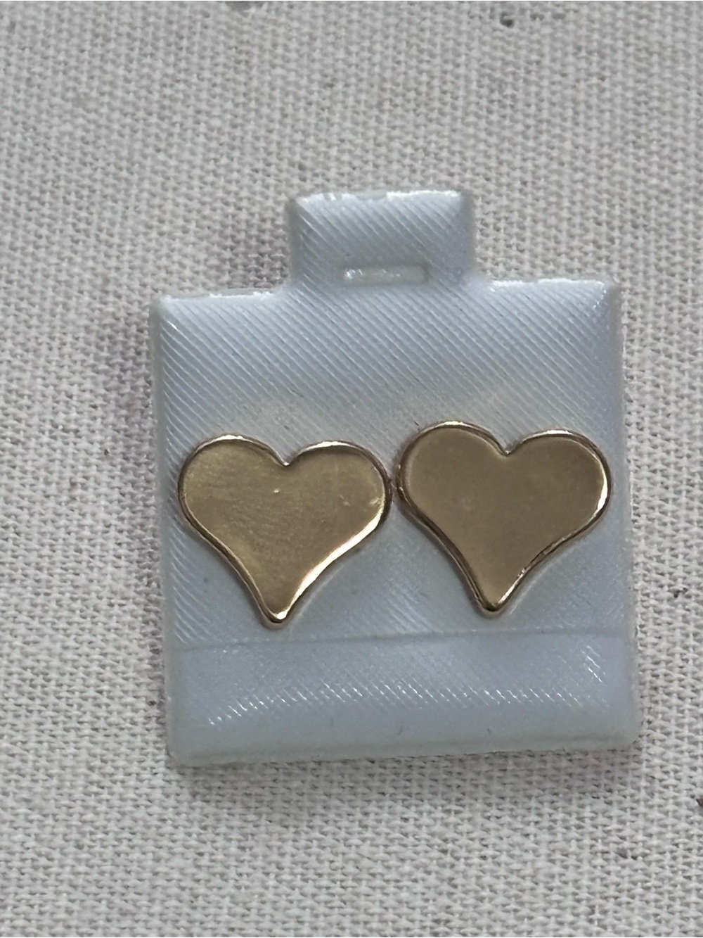 Gold Heart Stud Earrings by NICE - Polished Double Heart